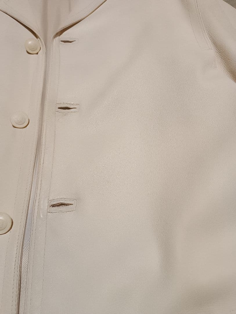 Gianni Versace クリームホワイト レザーコート 本人期 90s