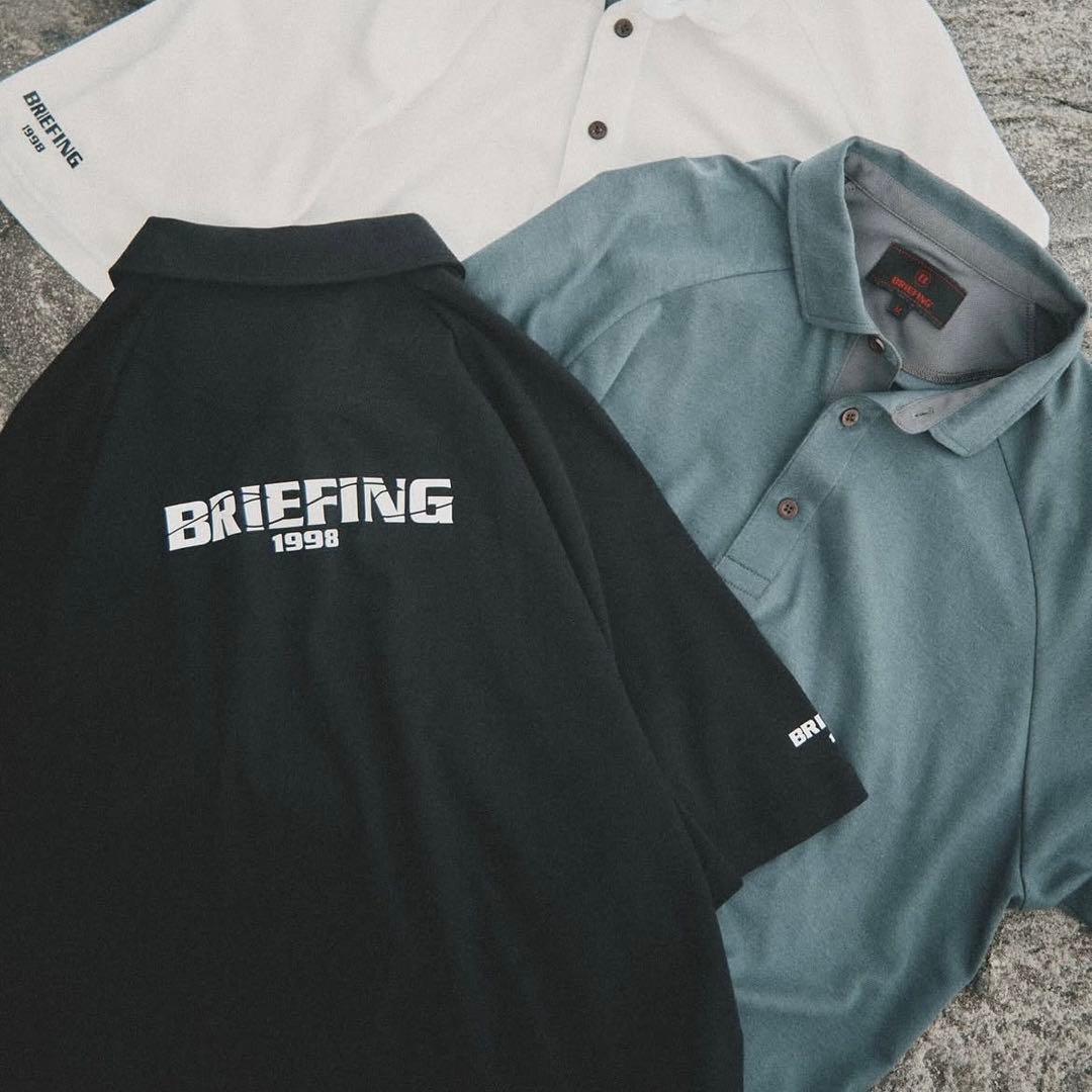 新品★23,100円 メンズS BRIEFING ポロシャツ バックロゴ 黒