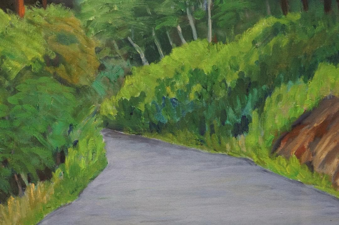藤山愛一郎 1972年 山中靜寂/箱根 油絵 風景画 直筆サイン 額装 希少作品