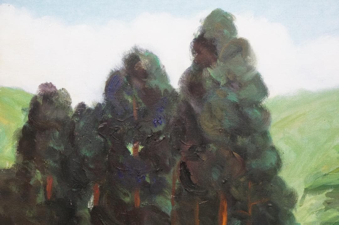 藤山愛一郎 1972年 山中靜寂/箱根 油絵 風景画 直筆サイン 額装 希少作品