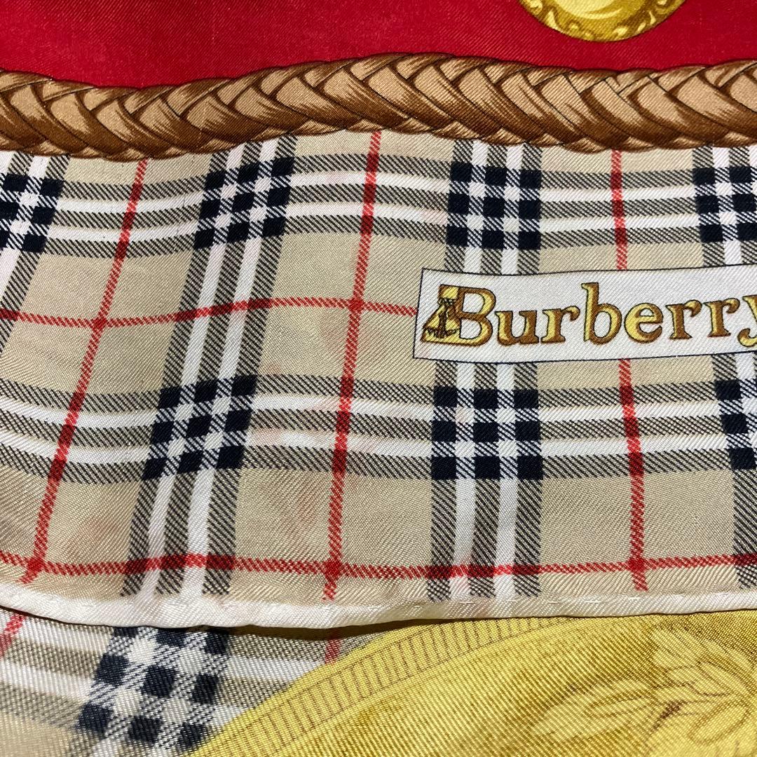 90s Burberrys ヴィンテージ シルクスカーフ ノバチェック 馬具柄