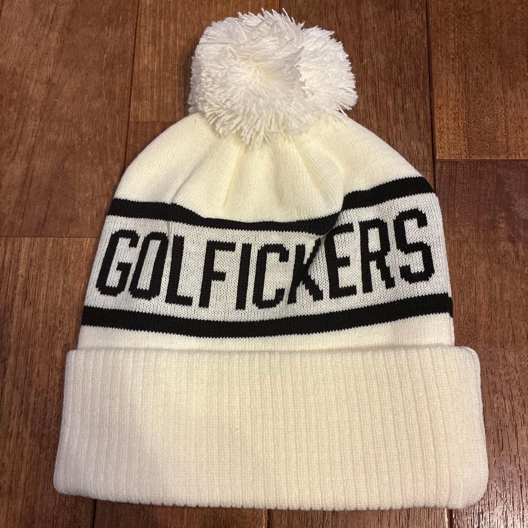 GOLFIGKERS ポンポン付きニット帽 ホワイト　新品未使用