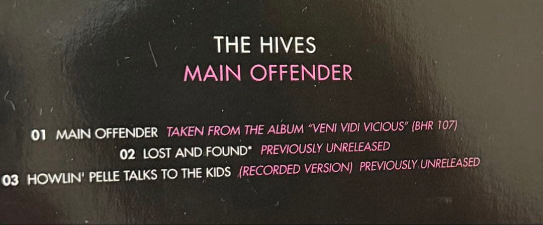 THE HIVES MAIN OFFENDER 7インチシングル