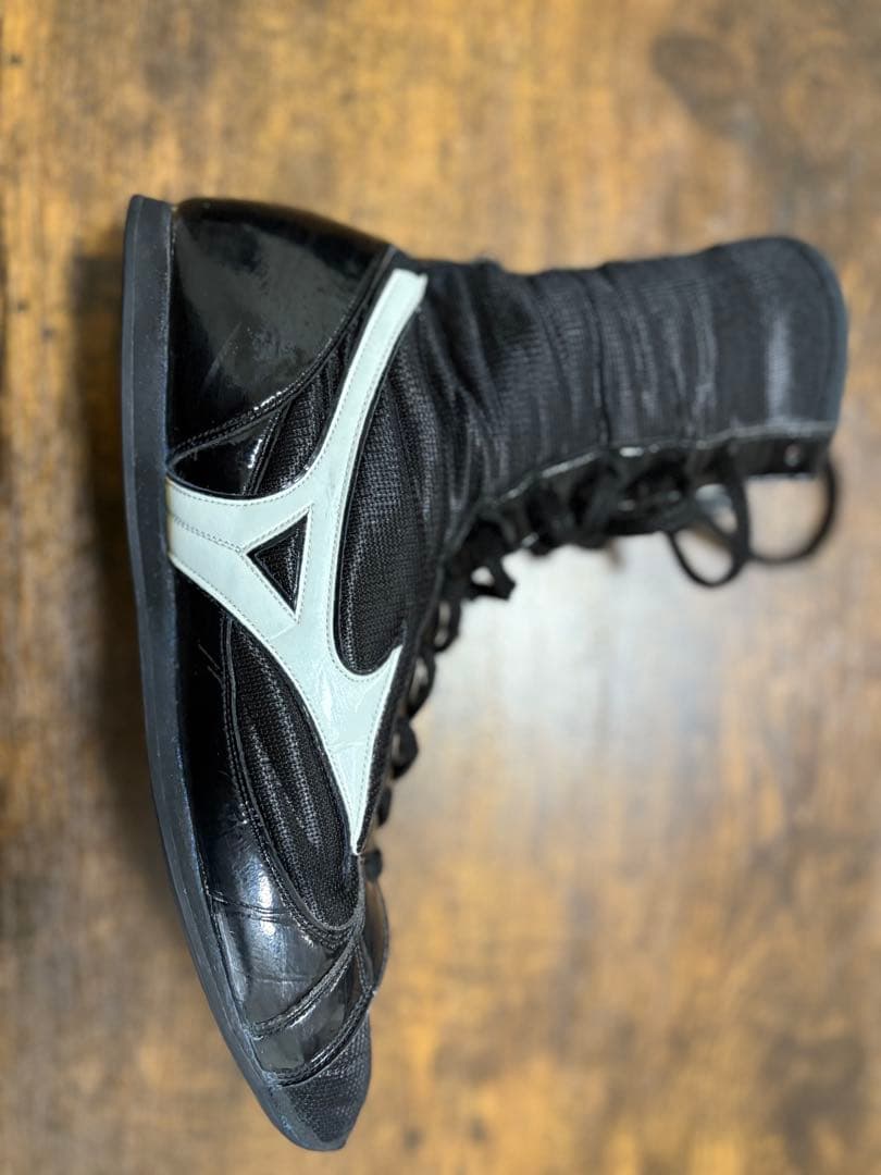 Mizuno ミズノ ボクシングシューズ 黒/白 ハイカット25.5cm