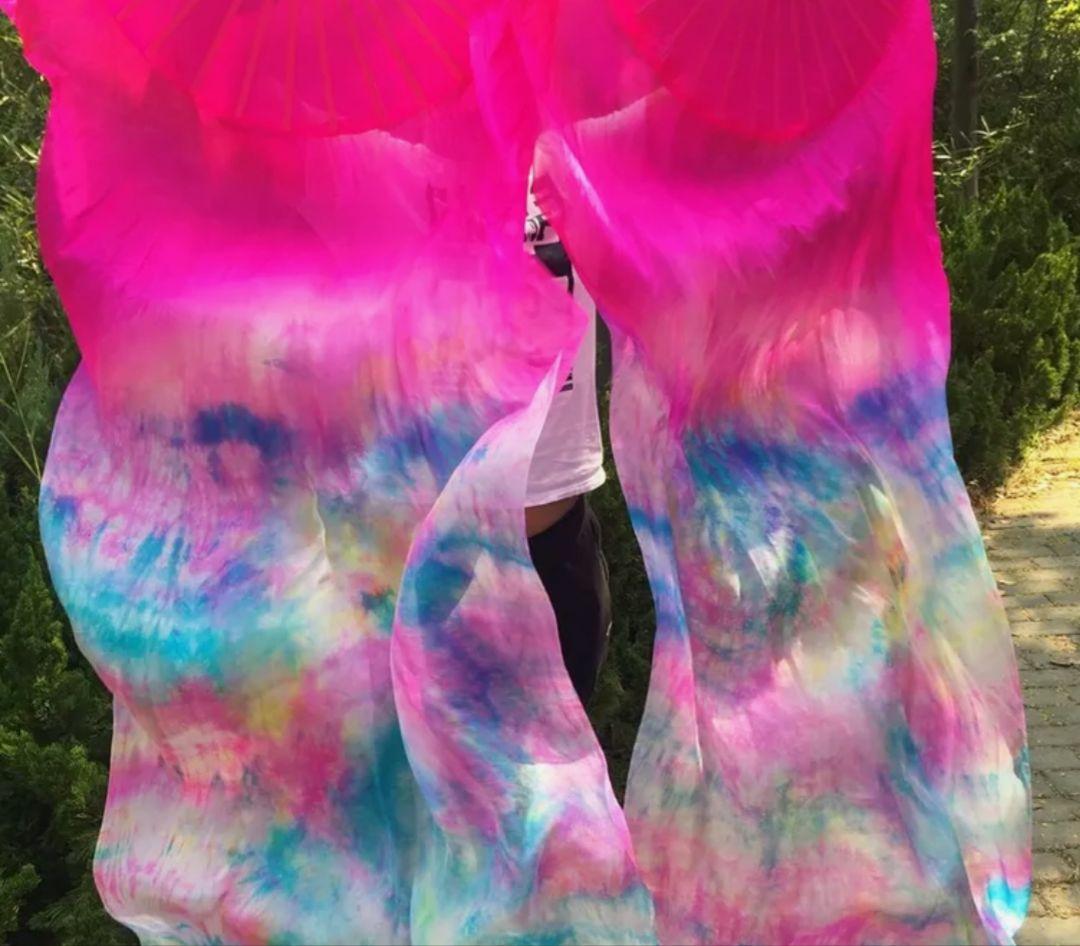 シルク ファンベール ベリーダンス 衣装 Silk FanVeil 水色 180