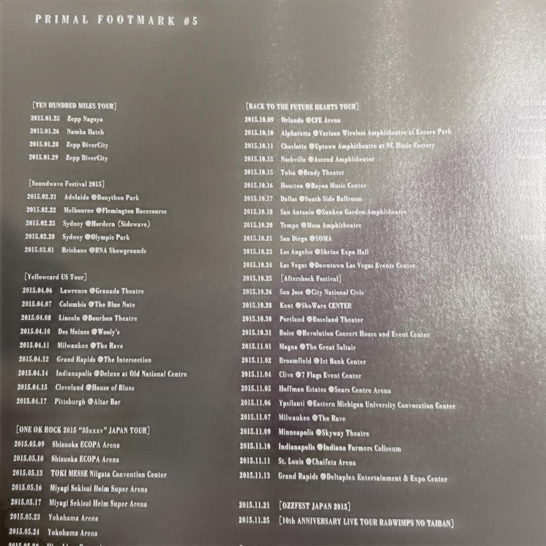 ♦️♦️♦️♦️ONE OK ROCK PRIMAL FOOTMARK♦️♦️♦️♦️五冊セット