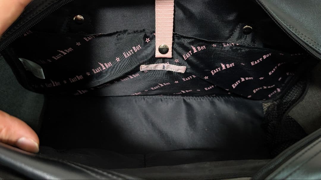 美品 EASTBOY スクールバッグ 黒 ブラック 桜女神　ピンク