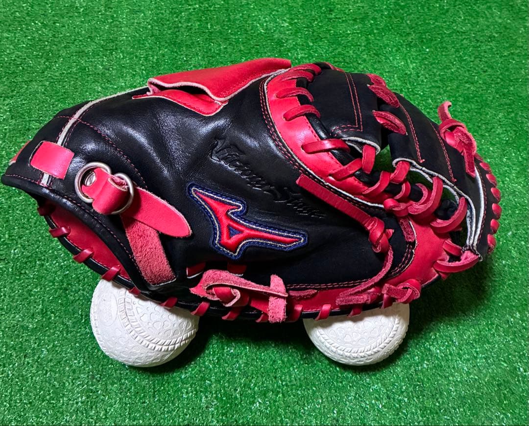 一般 軟式野球 キャッチャーミット ミズノ ビクトリーステージ 大人サイズ 赤黒