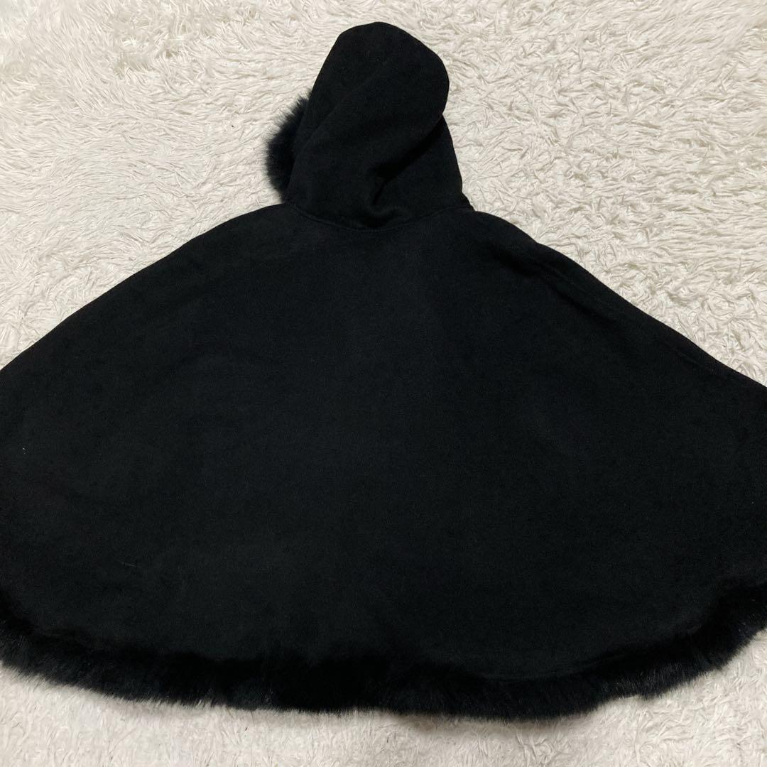 【希少極美品】ストロベリーフィールズ　ポンチョ　ケープコート　フォックスファー
