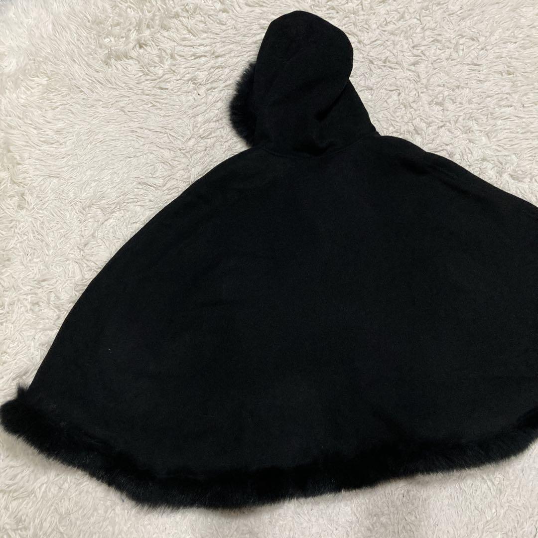 【希少極美品】ストロベリーフィールズ　ポンチョ　ケープコート　フォックスファー