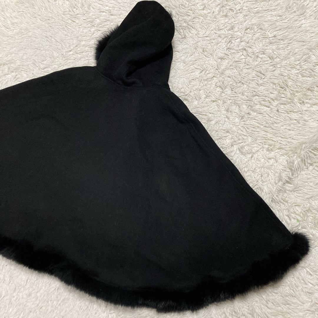 【希少極美品】ストロベリーフィールズ　ポンチョ　ケープコート　フォックスファー
