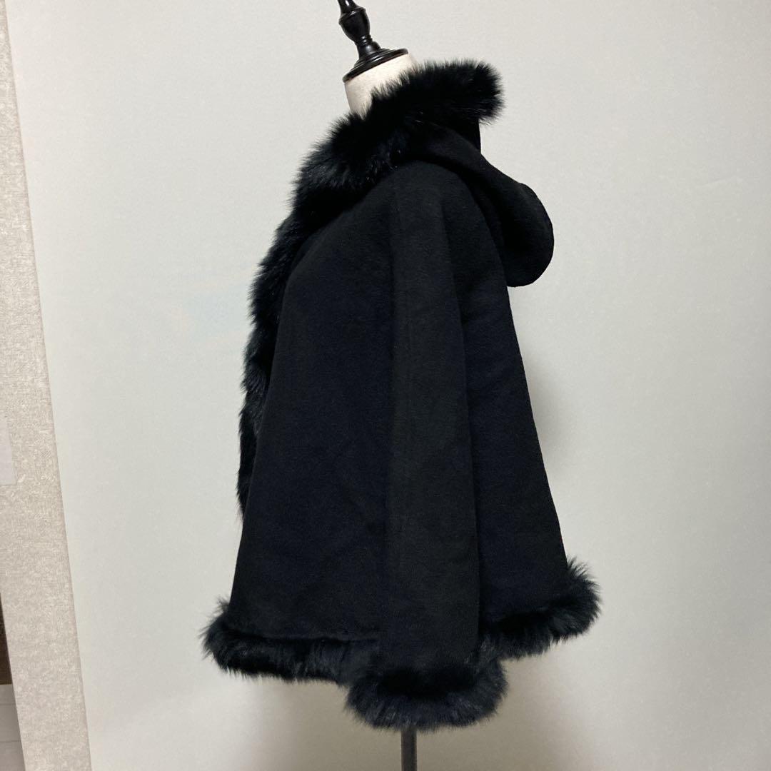 【希少極美品】ストロベリーフィールズ　ポンチョ　ケープコート　フォックスファー