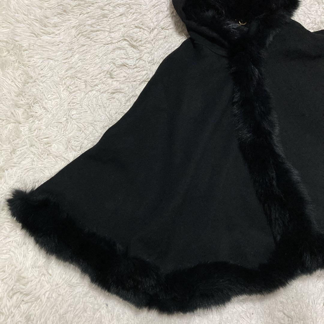 【希少極美品】ストロベリーフィールズ　ポンチョ　ケープコート　フォックスファー