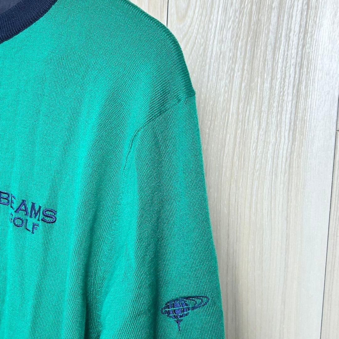 【美品】BEAMS GOLF エアシャット XL グリーン ウール100%