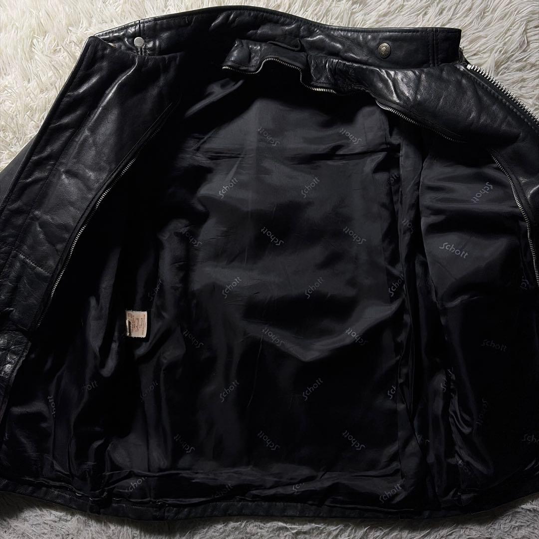 【米国製】schott ライダースジャケット 141 本革　ブラック　36
