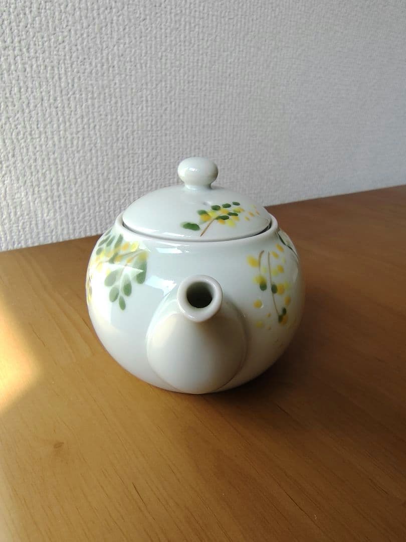【新品】空萌工房 田口紀美子さん ティーポット ミモザ✕うさぎ✕小鳥