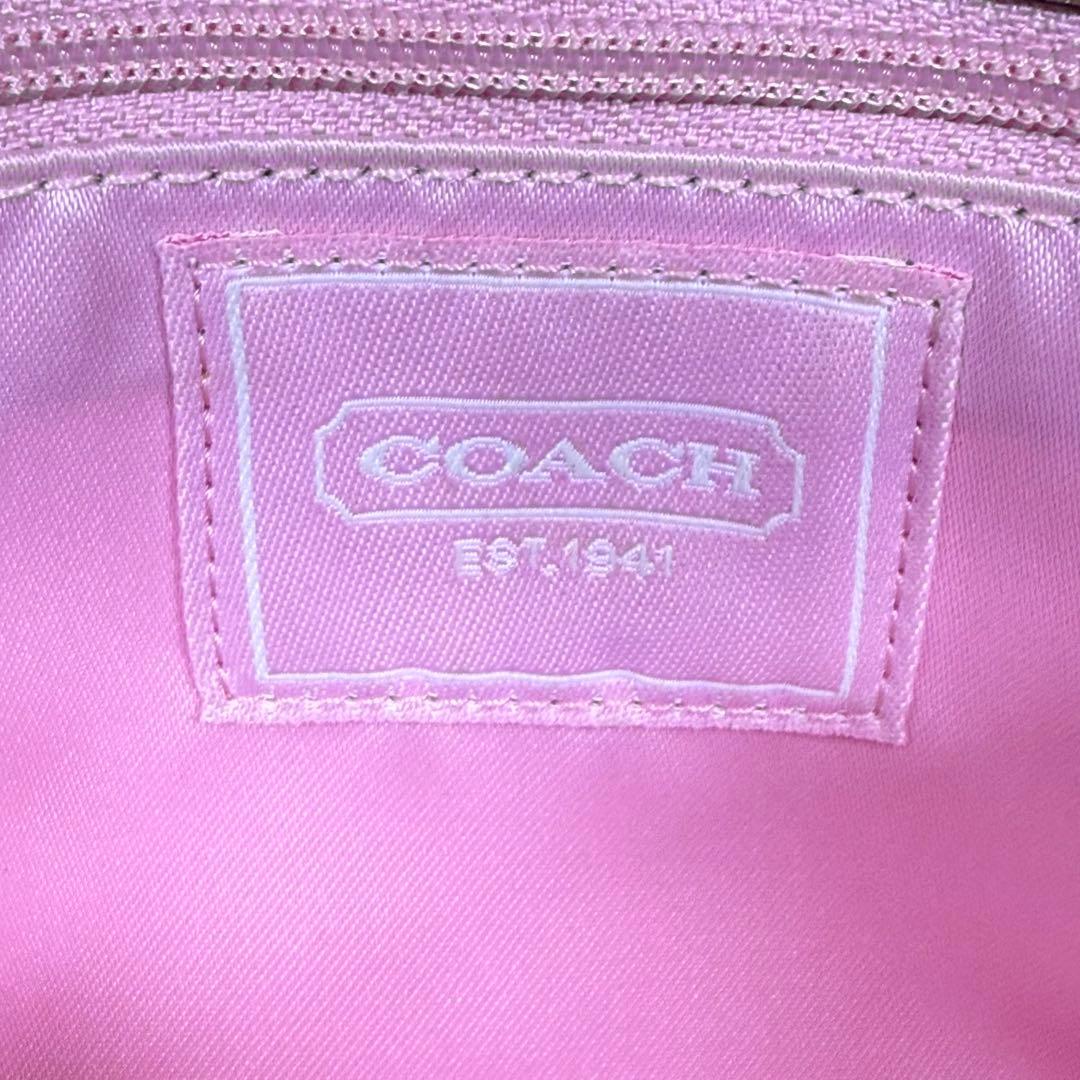 【美品】COACH アクセサリーポーチ ハンドバッグ　フック ゴールド
