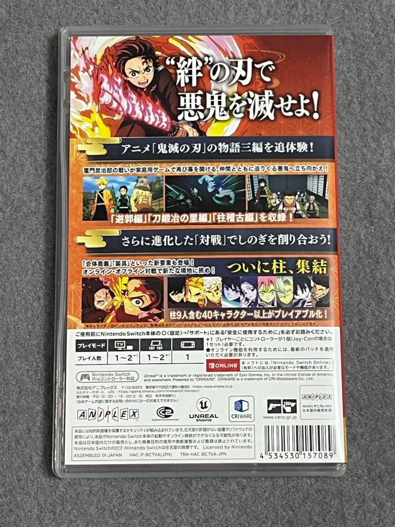 【動作確認済み】 鬼滅の刃 ヒノカミ血風譚2 Switch ゲーム ソフト