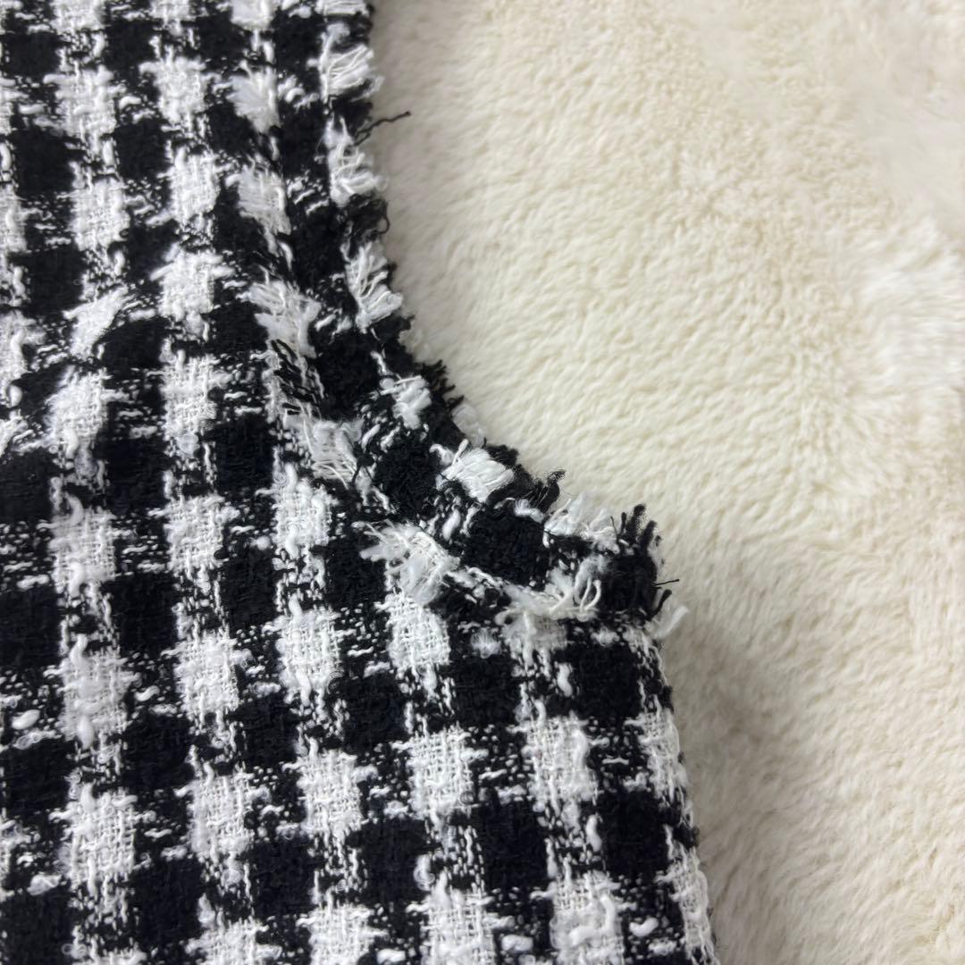 新品未使用タグ付き Narcissus チェック柄 ツイード ロングジレ ベスト