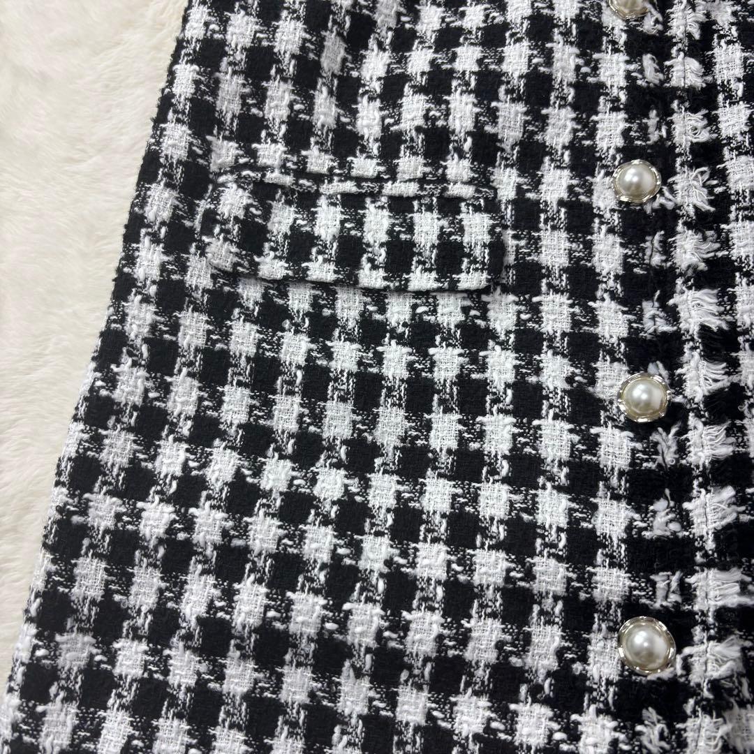 新品未使用タグ付き Narcissus チェック柄 ツイード ロングジレ ベスト