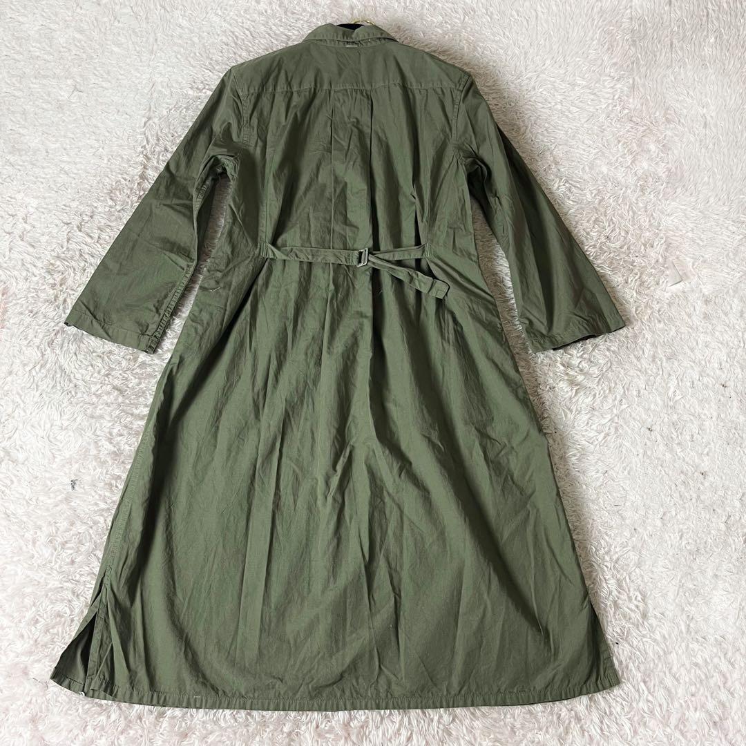 マーガレットハウエル シャツワンピース ロング MHL ベルト カーキ M