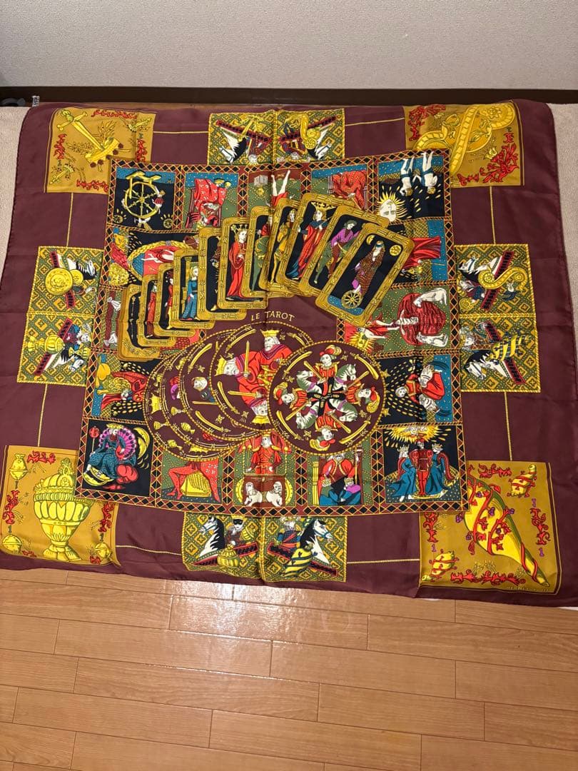 HERMÈS カレ90 LE TAROT ル・タロ タロット ボルドー系
