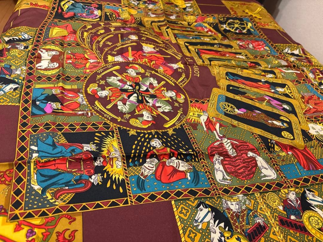 HERMÈS カレ90 LE TAROT ル・タロ タロット ボルドー系