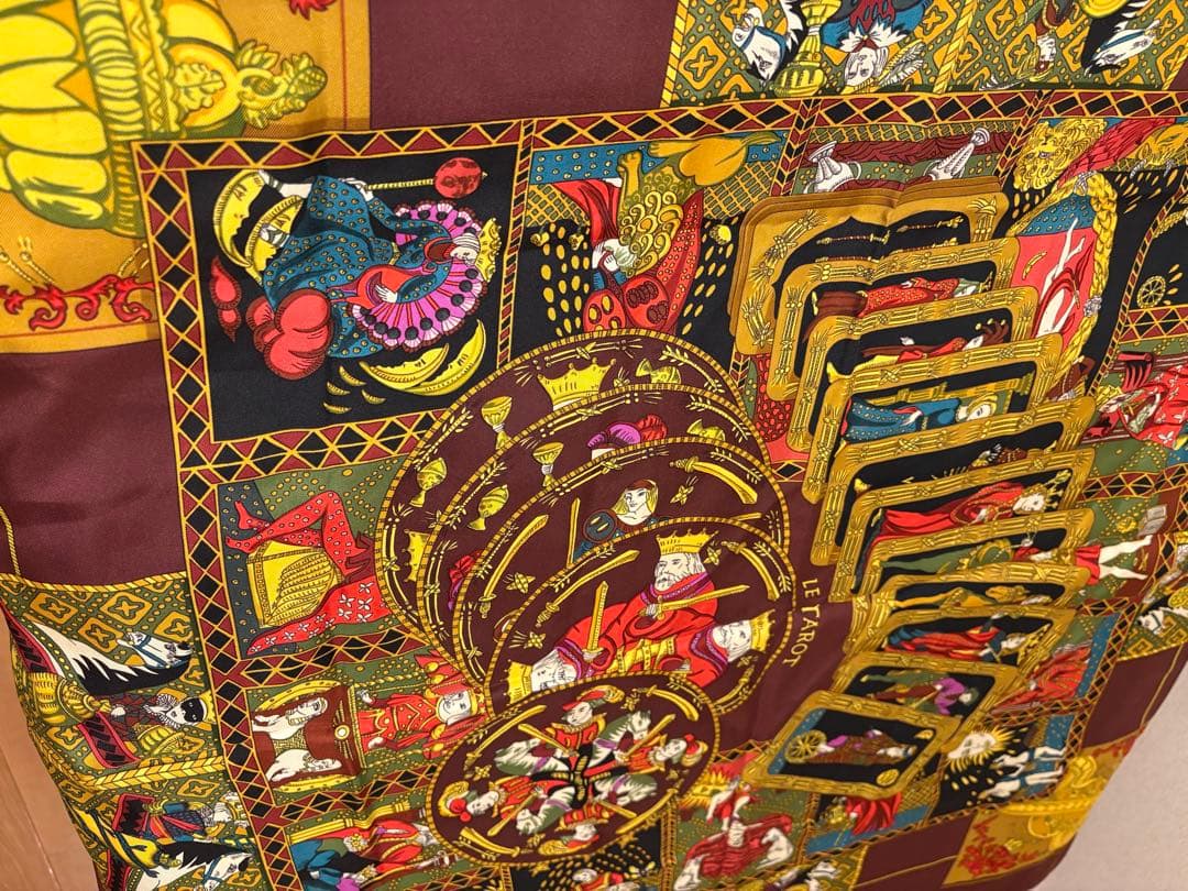 HERMÈS カレ90 LE TAROT ル・タロ タロット ボルドー系