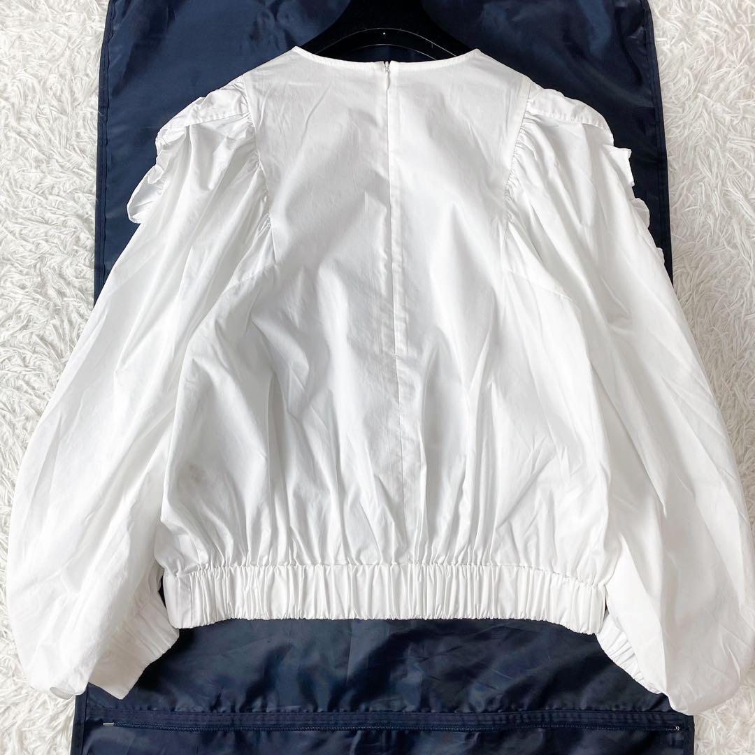 値下げ中5 yori ヨリ 22ss フリル スリーブ ブラウス 白 S 現行