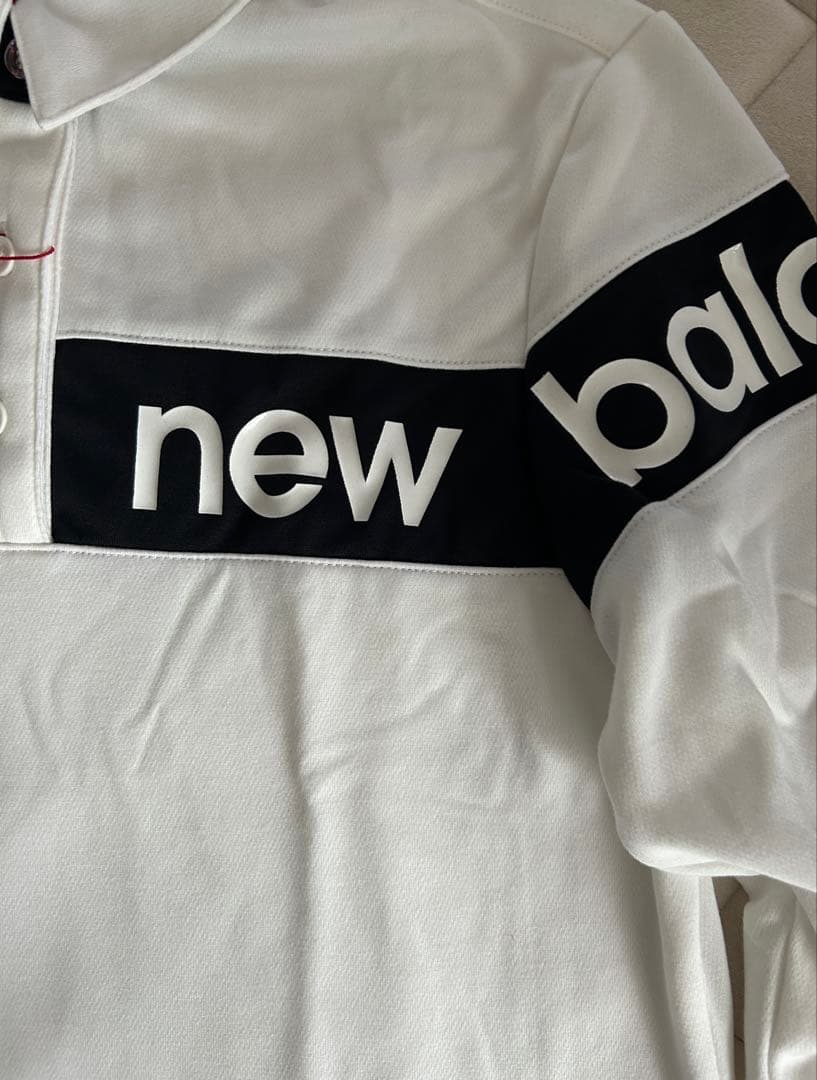 New Balance⭐︎長袖ポロシャツ L ホワイト⭐︎新品未使用⭐︎タグ付き