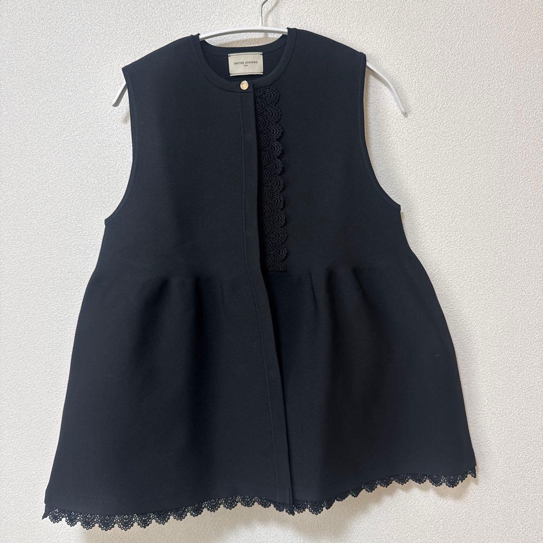 UNITED ARROWS レースペプラムニットベスト