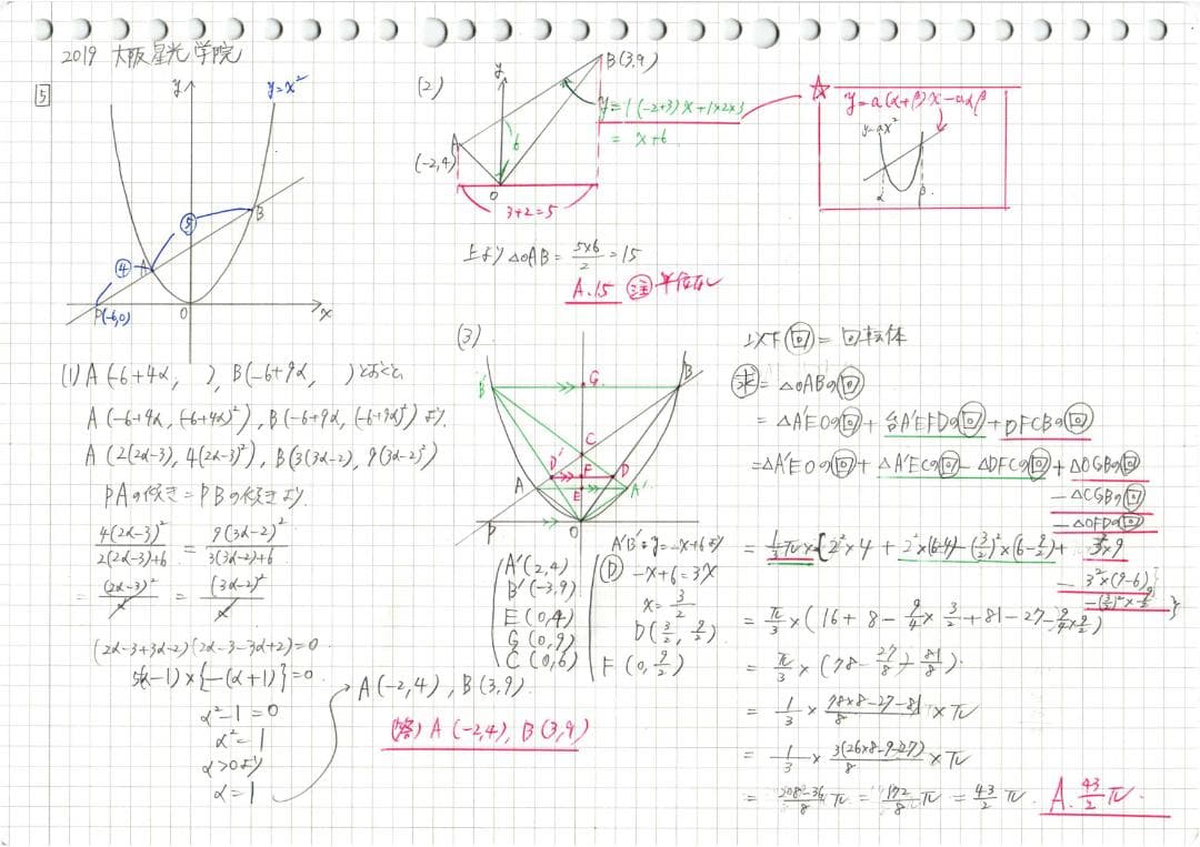 限定3割引 塾講師オリジナル数学解説 大阪星光 高校入試 過去問 2018-25