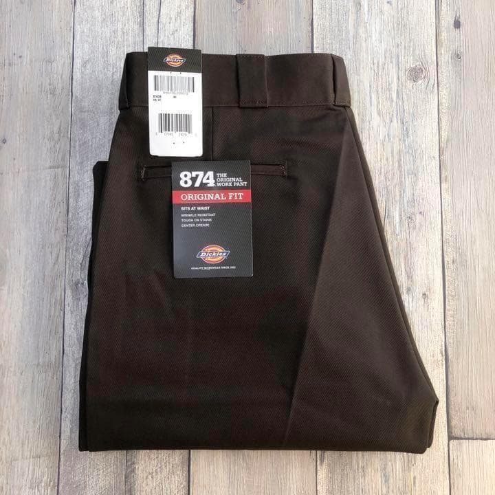 【新品】38×32 ダークブラウン ディッキーズ 874 ワークパンツ
