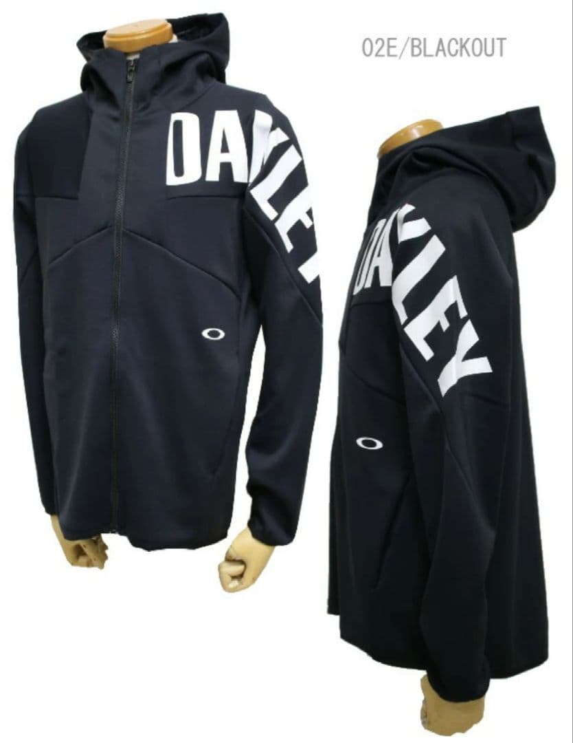 【美品】OAKLEY オークリー メンズ フルジップ パーカー ブラック M