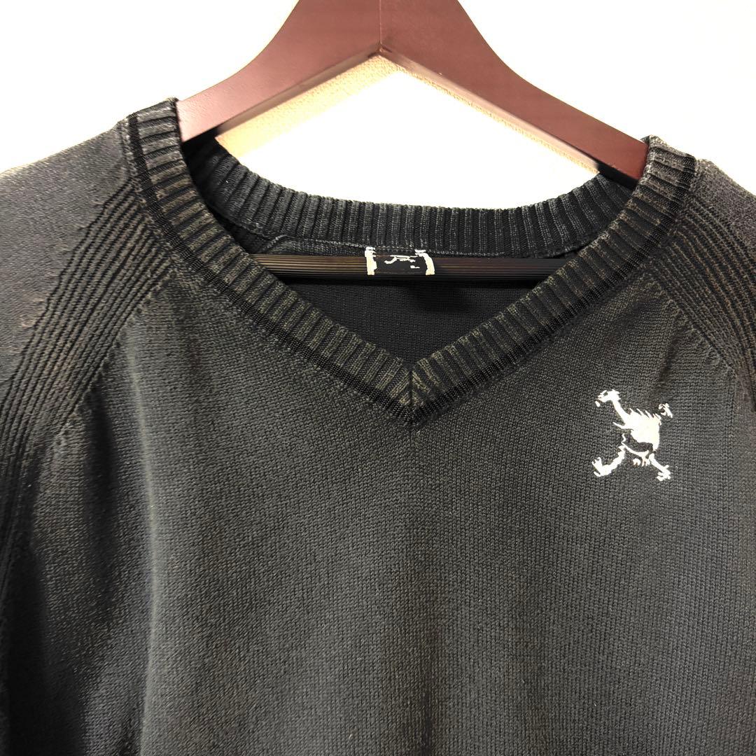 OAKLEY オークリー GOLF Vネック ニットセーター スカル 刺繍 L