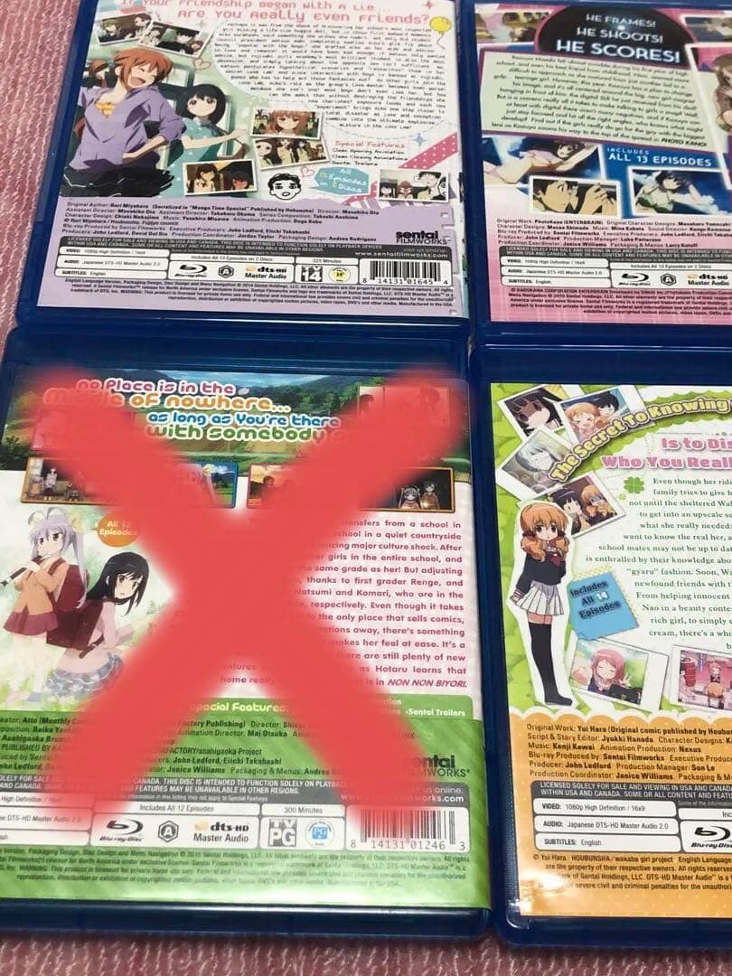 海外版ブルーレイ　アニメ　４作品