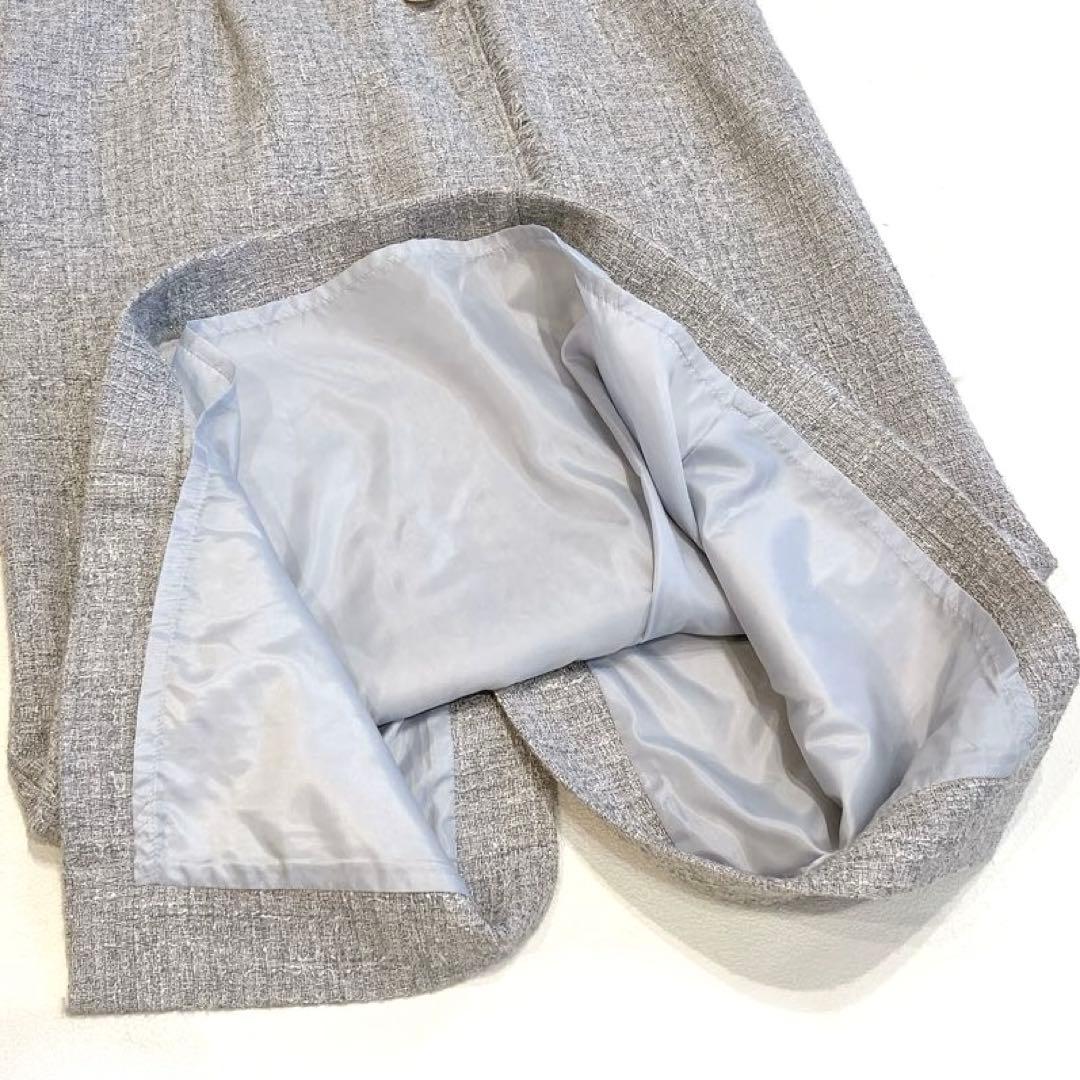 Apuweiser-riche ラップツイードジャンスカ　1 ライトグレー　美品