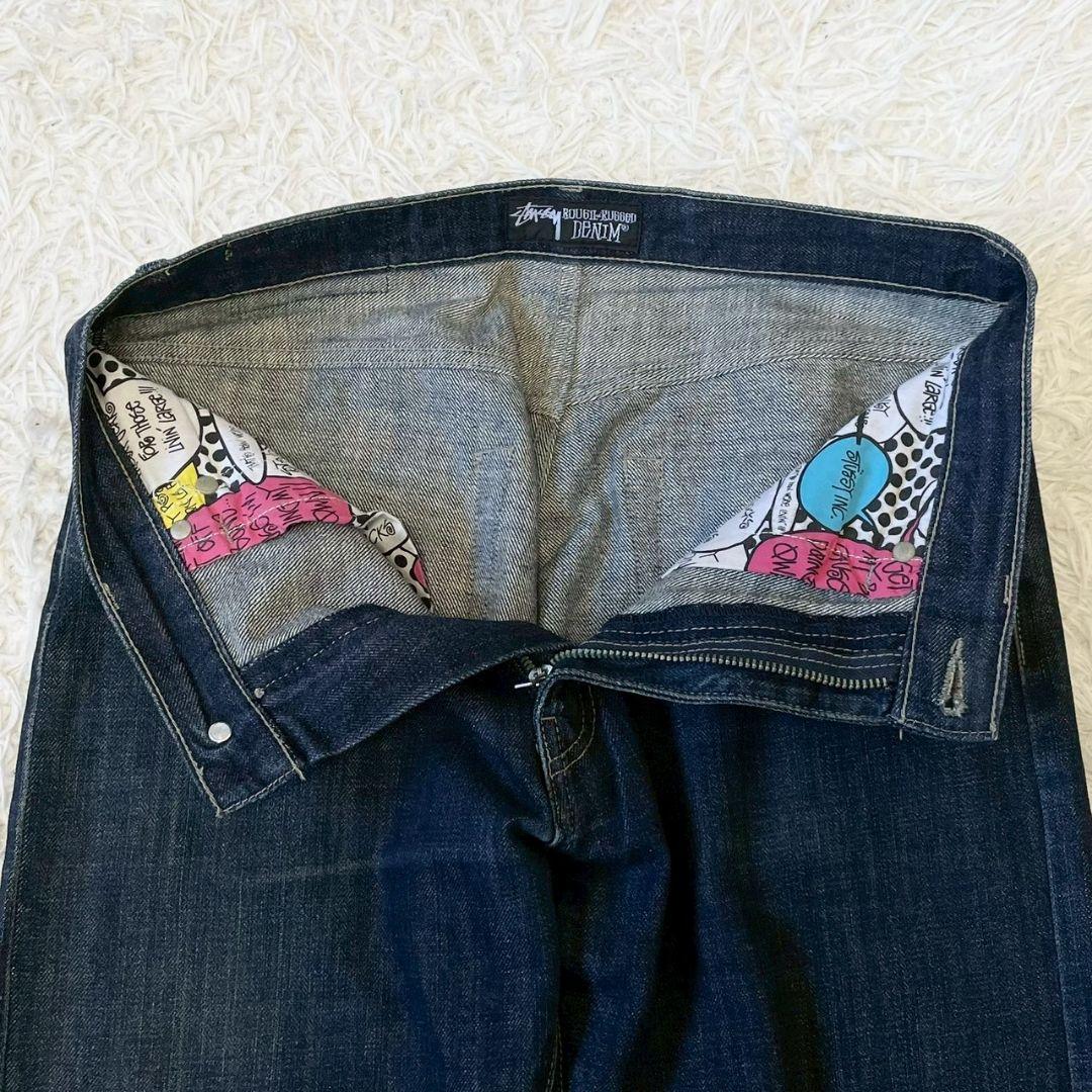 stussy ステューシー 　00s デニム　シャネルロゴ　濃紺　SSリンク