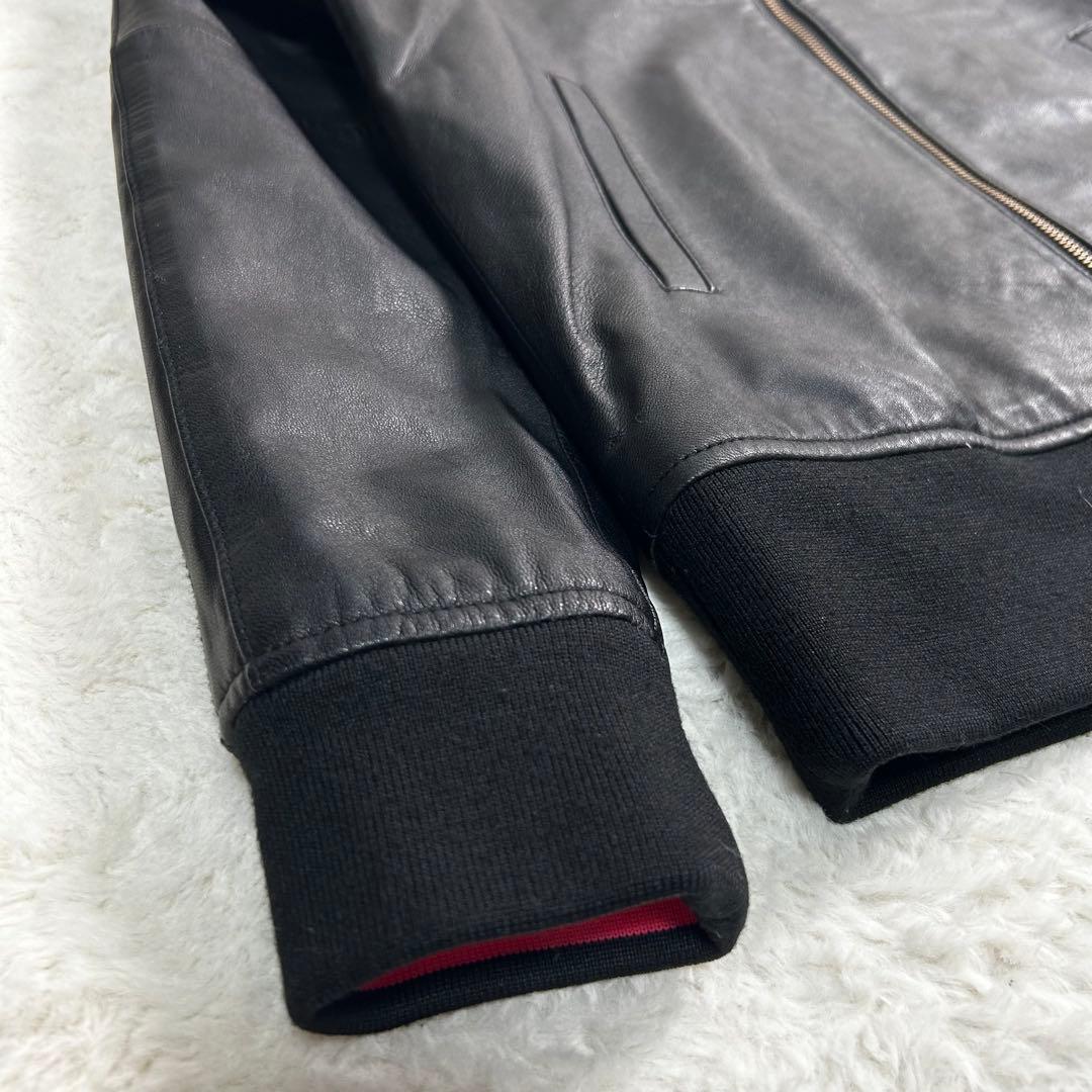 超希少✨FRED PERRY やぎ革　レザージャケット　トラックジャケット　黒