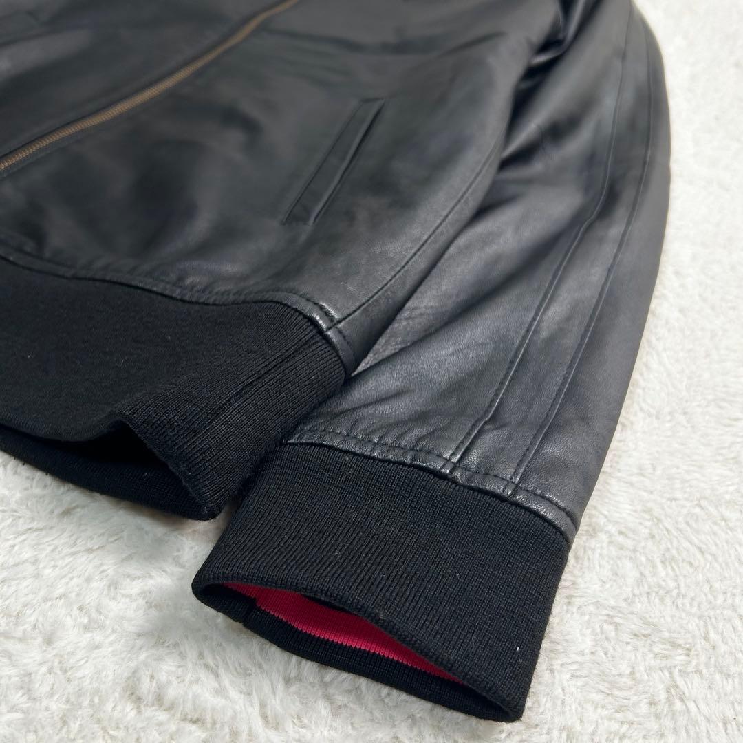 超希少✨FRED PERRY やぎ革　レザージャケット　トラックジャケット　黒