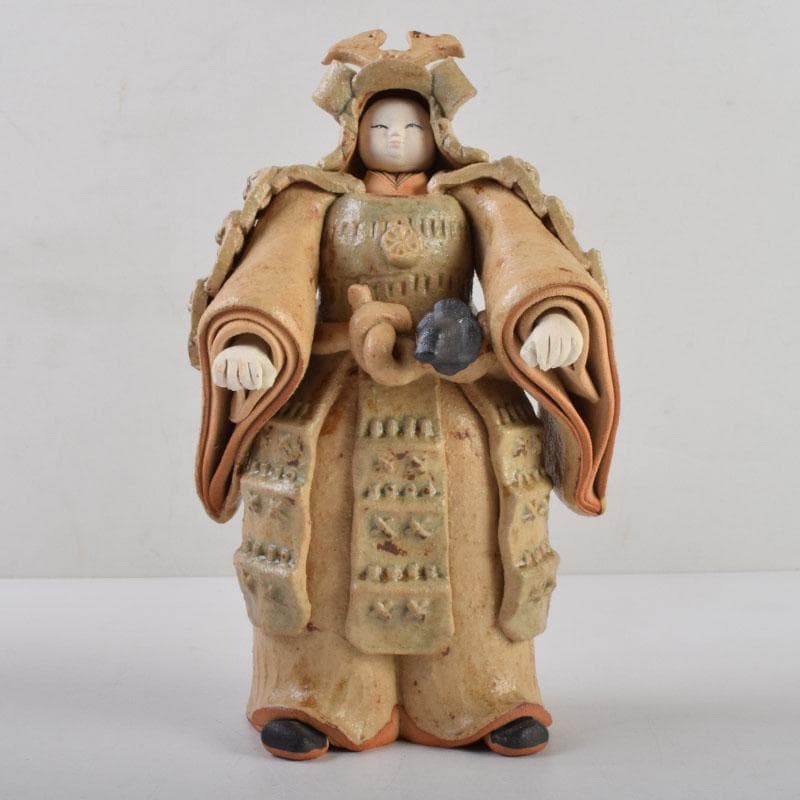 矢羽多英子作　五月陶人形　節句飾　置物　共箱　M　8732
