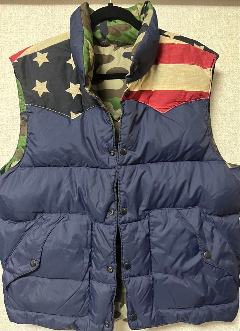 RALPH LAURENダウンベスト 星条旗xカモフラージュ　リバーシブル