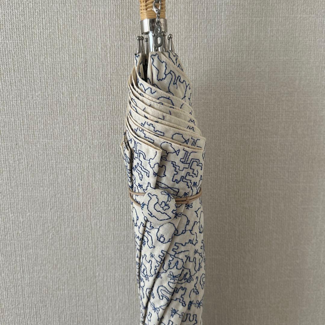 HANWAY 日傘　生成り・動物刺繍