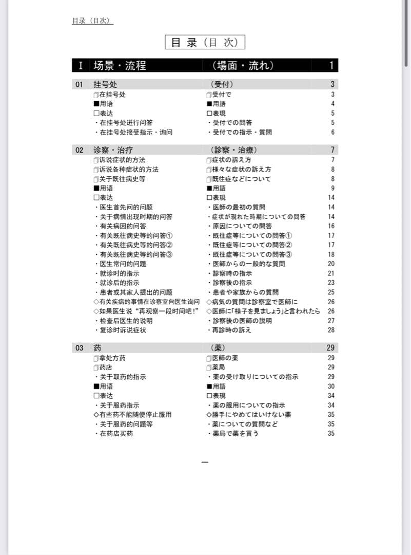 医疗术语・语句集(中国語を母語とする人のための医療用語・表現集) 第6版