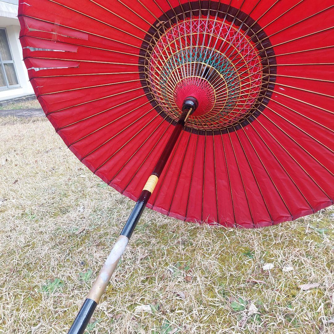 野点傘　２．５尺のサイズ全長196cm、傘の直径141cm
