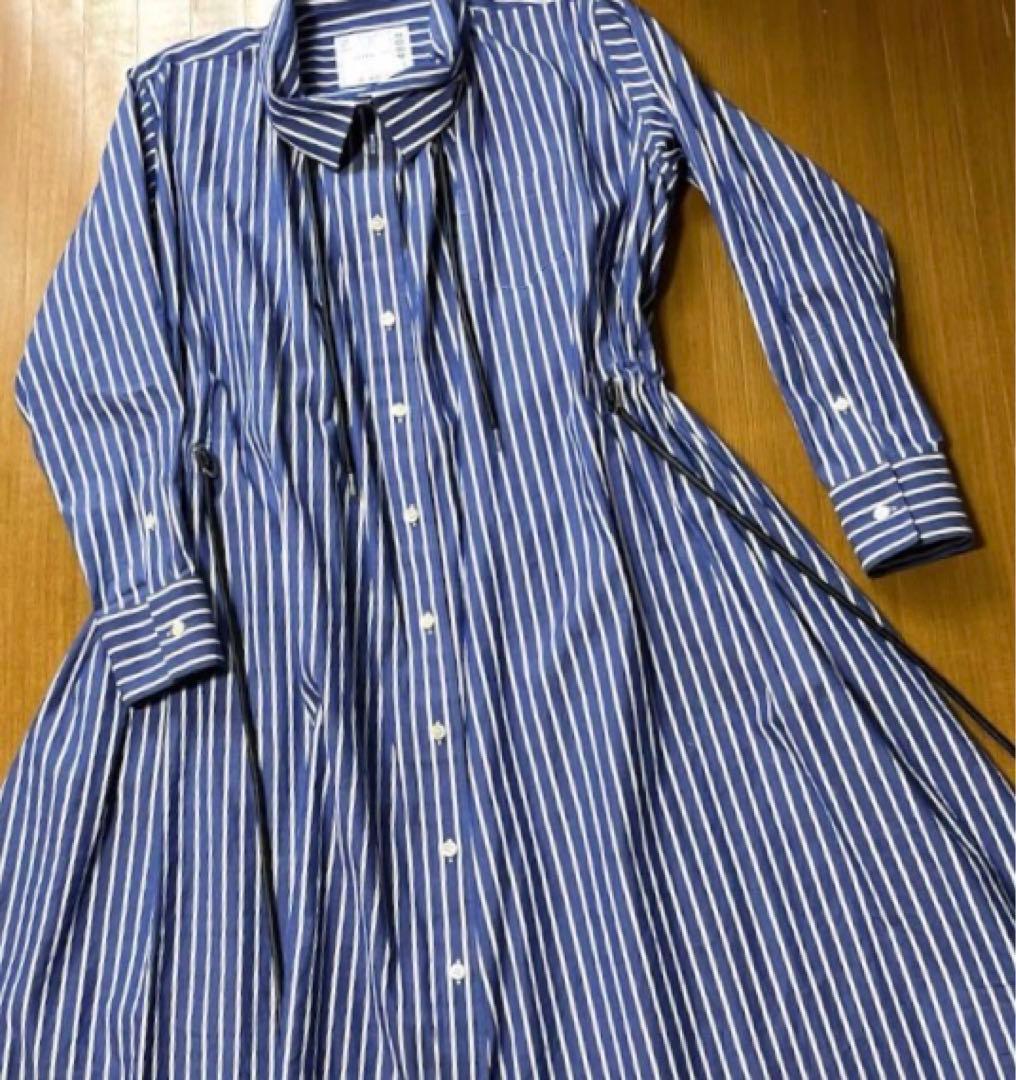 M M　ｓａｃａｉ　サカイ　ストライプ　シャツ　ワンピース