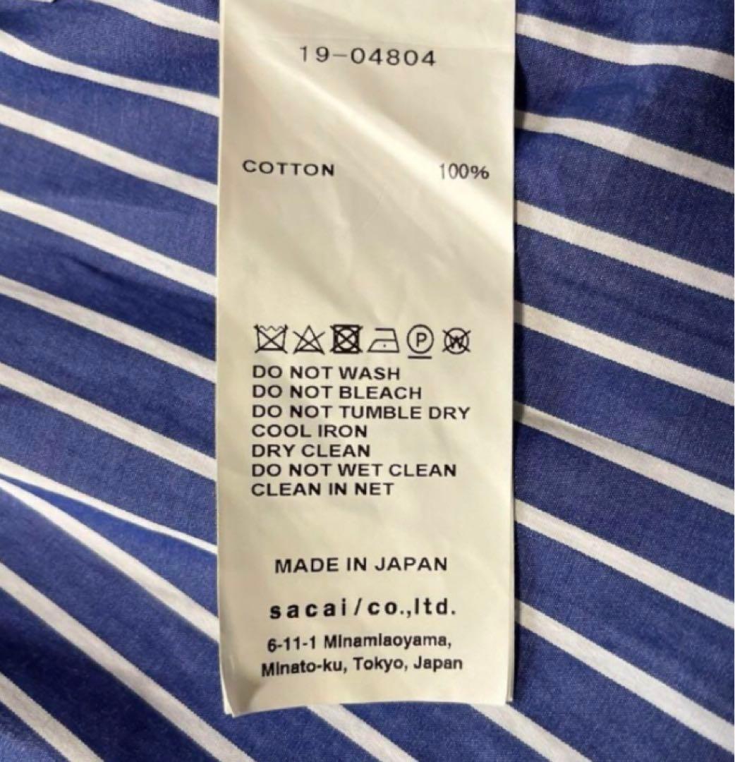M M　ｓａｃａｉ　サカイ　ストライプ　シャツ　ワンピース