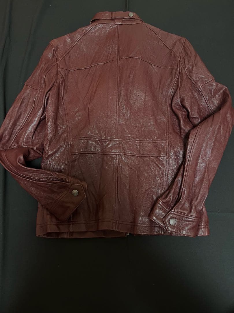 00s Goat leather bloody jacket ダブルジップ
