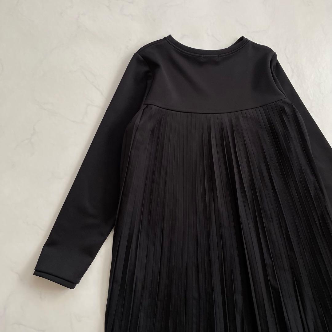 BARNEYS NEWYORK プリーツ　ロングワンピース　黒　フリーサイズ