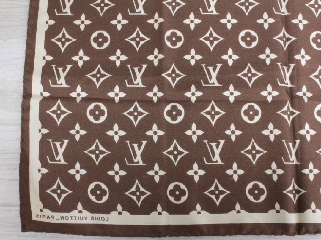 ▲ルイヴィトン モノグラム スカーフ シルク レディース 55x55㎝